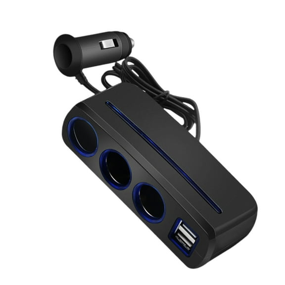 Osdhezcn Car Charging with 2 USB and Triple 12/24V Socket, Safe Charging Cigarettes Lighter Splitter for Mobile Devices
