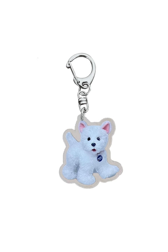 Cartoon Dog Pendant Key Ring Bag Charm Keychain Gift Micro Landscape Decoration