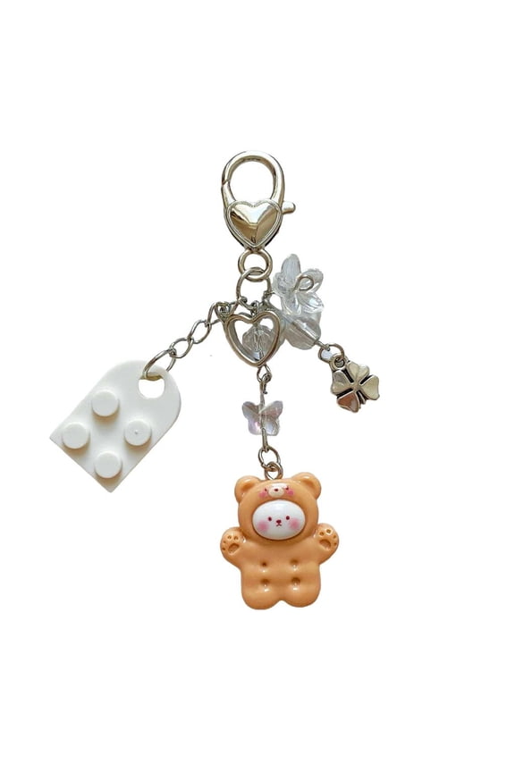 Charming Heart Brick Designs Keychains Cute Brick Heart Keychain Set For Couples Matching Keyrings Pendant Accessories