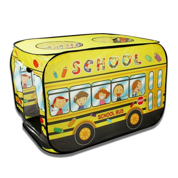 Osdhezcn Children School Bus Popup Tent Kids Play House Outdoor Activities Foldable Game Tent Boys Toy Girls Christmas Birthday