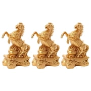 Osdhezcn Chinese New Year Horse Statue, 2026 Golden Feng Shui ZodiacHorse Figurine, lessing Souvenir Sculpture Attracting Wealth and Good Luck