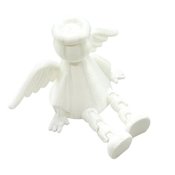 Osdhezcn Christmas Movable Joints Angel Figurine Adjustable Sitting Pose Hinged Legs Statue Tabletop Decoration Home Ornament