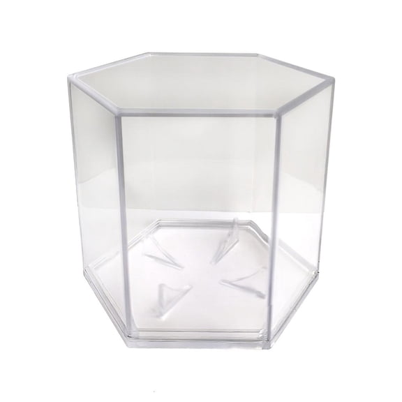 Osdhezcn Clear Baseball Display Case Acrylic Hexagonal Baseball Holder Display Stand