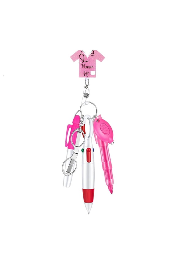 Comprehensive Nursing Writing Tools Set Includes LED Keychain and Badge Holder
