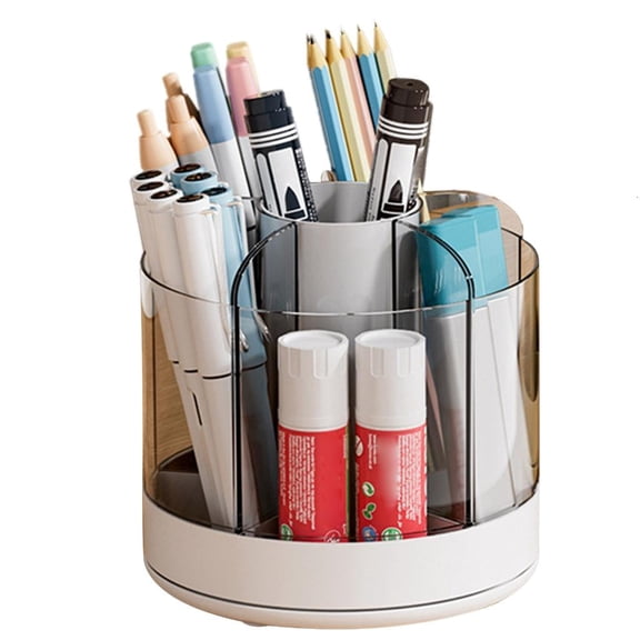 Osdhezcn Convenient Pen Holder for Desk Spinning Makeup Brush Organizer in Modern Style