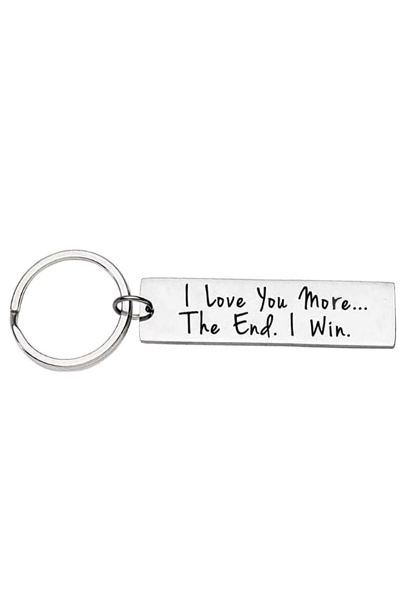 Couples Keychain Pendant I Love You More Most Keyring Birthday Wedding Valentine Day Gifts for Girlfriend Boyfriend