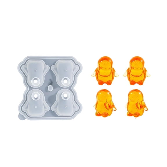 Osdhezcn Creative Penguins Shaped Ice Tray Silicone Molds with Covers for Party Drinks