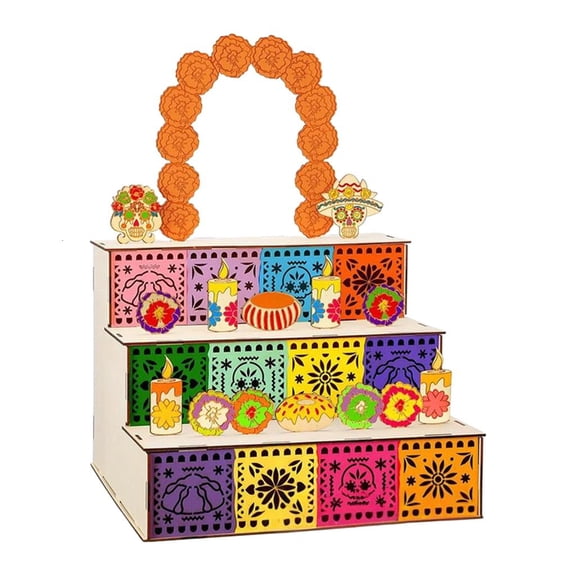 Osdhezcn Customizable Day of Dead Memorial Shadows Box Solid Wood Ofrenda Altar Decoration