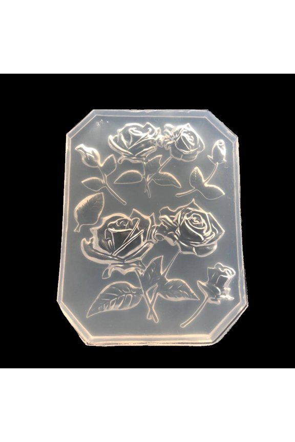 DIY Glossy Maple Leaves Rose Flower Keychain Charms Mould Resin Epoxy Jewelry