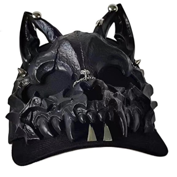 Osdhezcn Dark Series Baseball Cap With Goth Animal Ear Shape Great For Women Teens Masquerade Party Carnival Event Headpiece