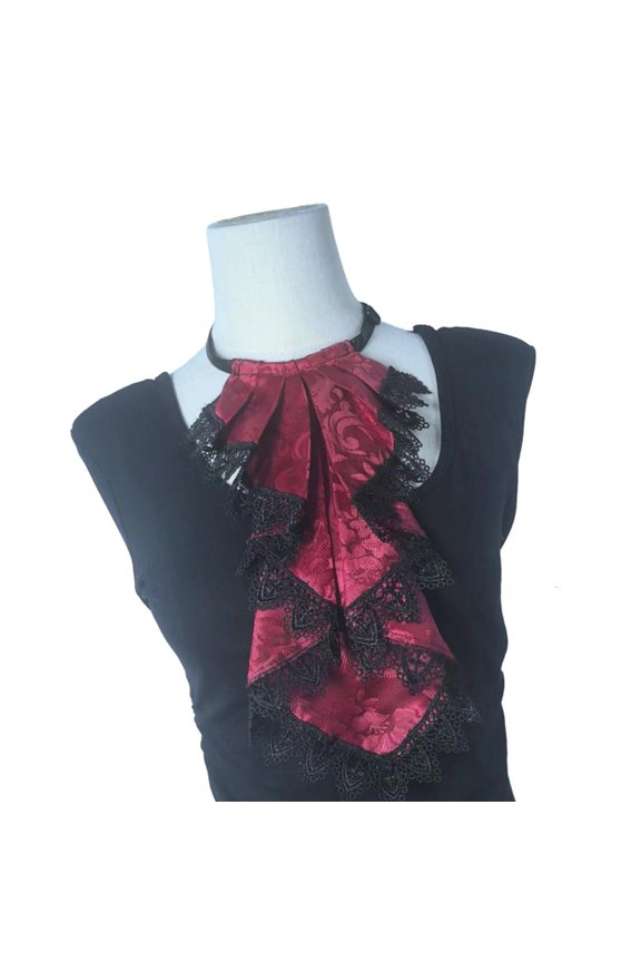 Decorative Jabot Layered Flouncing Collar French Neckpiece For Casual Wear And Special Event