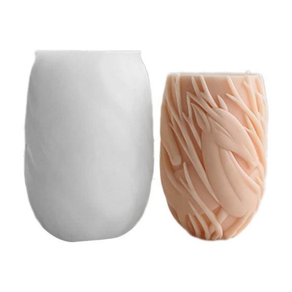 Osdhezcn Delicate Carving Column Shape Scented Candle and Plaster Artworks Making Mold