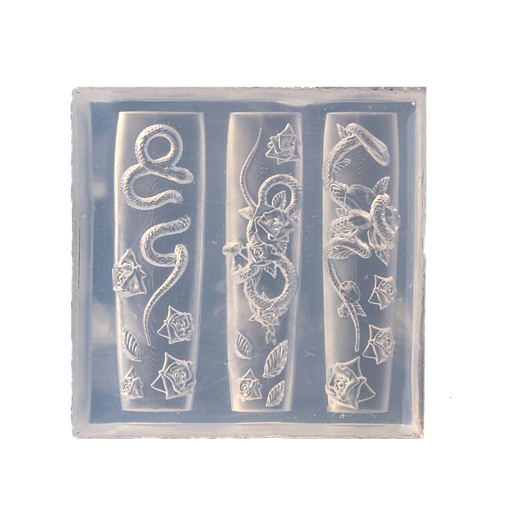 Osdhezcn Delicate Nail Carving Molds Embellishments Silicon 3D Embossed ...