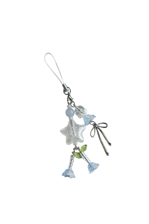 Delicate Star Patterned Phone Strap Keychain For Women Car Keys Summer Accessory