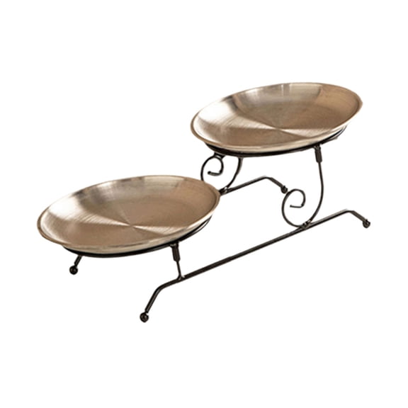 Osdhezcn Detachable Two Tiers Dessert Holder Metal Cake Serving Tray for Home and Event