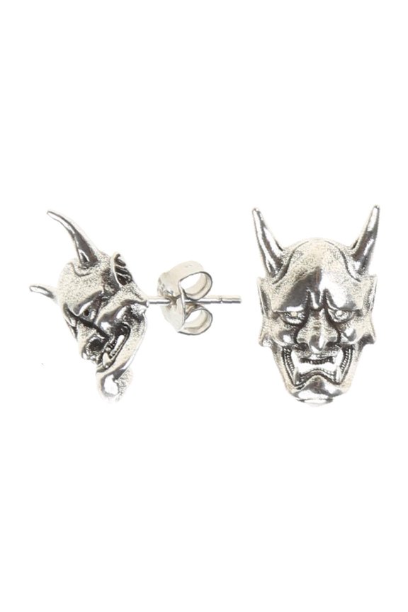 Devil Mask Ear Studs Gothic Punk Rock Style Skull Shiny Earrings for Men Women