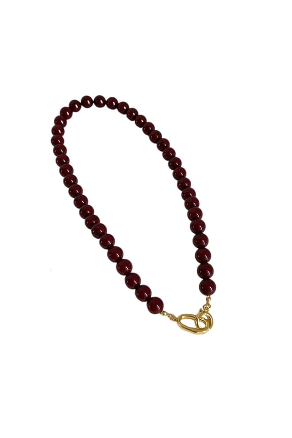 Double Toggle Clasp Choker Fashion Natural Stone Strand Beaded Clavicle Chain