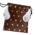 thumbnail image 1 of Osdhezcn Drawstring Travel Toiletry Bag Star Pattern Detail Canvas Pouch Storage Solution, 1 of 10