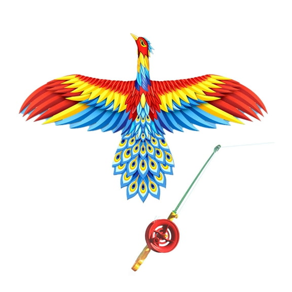 Osdhezcn Dynamic Wing Kites Flying Kites Fishing Rod Child Beach Flying Kites Vacation Outdoor Backyard Kites Toy Family Activity