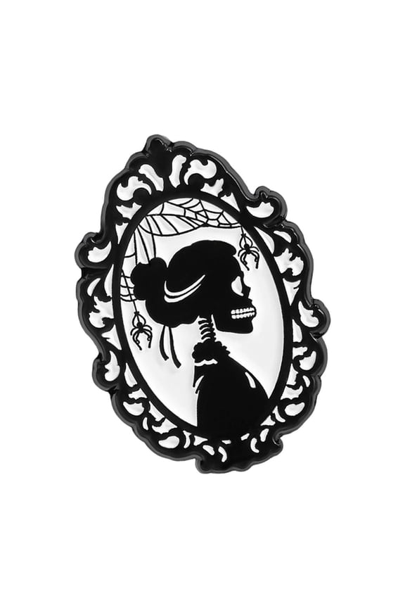 Edgy Black Character Skeleton Alloy Pin Vintage Inspired Brooch Coat Accessory Jacket Bags Jewelry Decoration