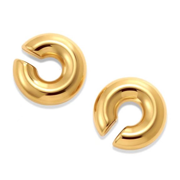 Osdhezcn Edgy Non Piercing Ear Cuffs Gold/Silver Thick Earrings with Chic Hollow Designs