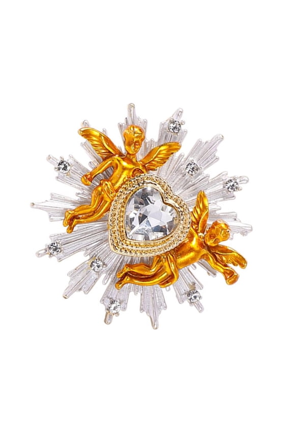 Enamel Angel Heart Brooch Pin Unisex Fashion Badge Accessory for All Occasions