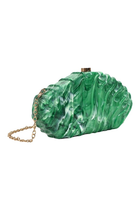 Eye Catching Acrylic Clutch Purse for Women Irregular Shell Evening Handbag