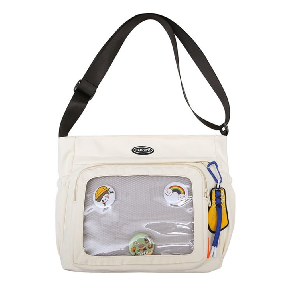 Osdhezcn Eye Catching Women's Ita Bag Japanese Style Cute Pin Display Bag Large Capacity Handbag Crossbody Purse