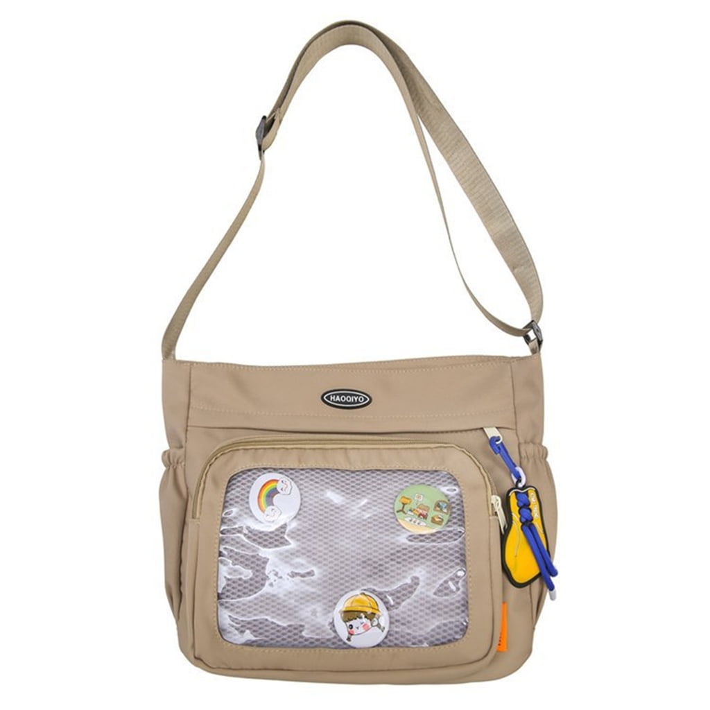 Osdhezcn Eye Catching Women's Ita Bag Japanese Style Cute Pin Display Bag Large Capacity Handbag Crossbody Purse