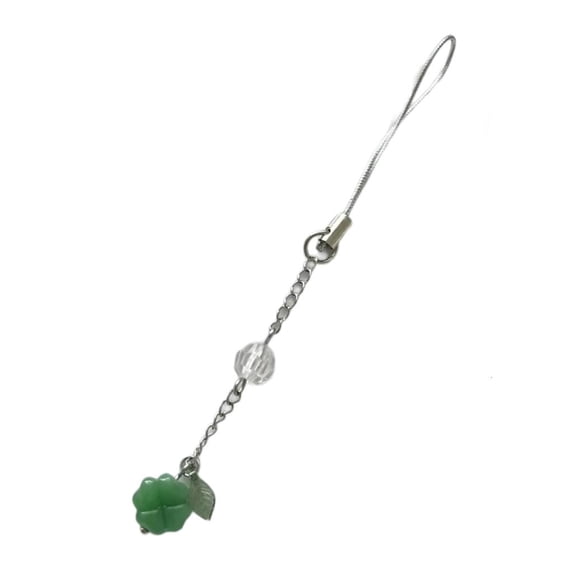 Osdhezcn Fashion Four Leaves Grass Pendant Phone Straps Lanyard Pocket Keychain Strap