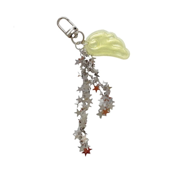 Osdhezcn Fashionable Acrylic Alloy Keychain Charm With Angel Wing Star Details Ideal For Bags Keys Or Phone Decorations