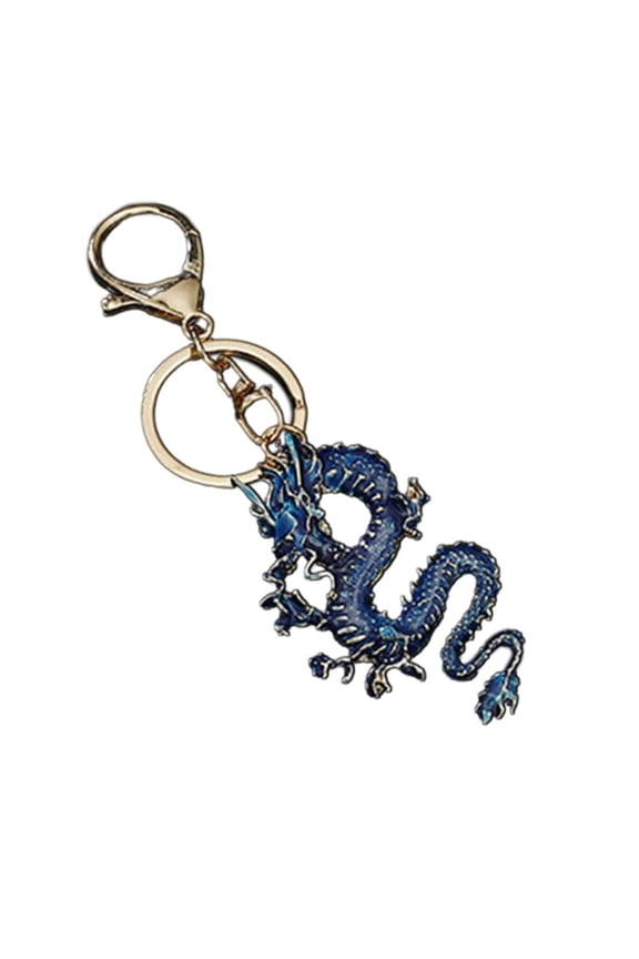 Fashionable Alloy Keychain Handmade Chinese Dragon Keyring DIY Crystal Keyrings Pendant Versatile Phone Accessory