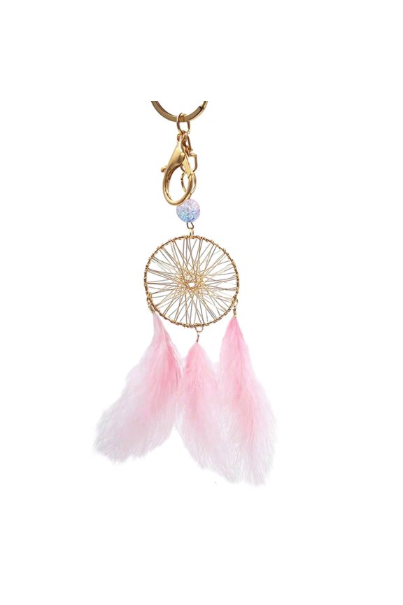 Feather Dream Catcher Charm Keychain Fashion Haning Ornament Keyring Simple Pendants for Purse Bag Backpack Handbag