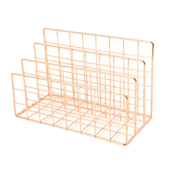 Osdhezcn File Storage Rack Iron Large Capacity Bookshelf 3-Layer Desktop Bookends