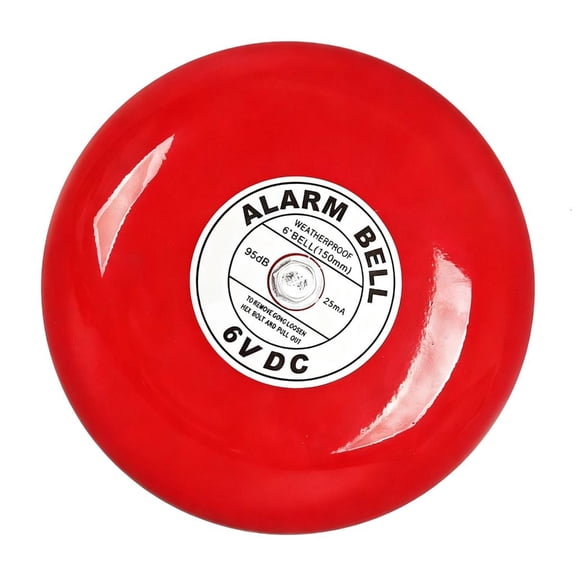 Osdhezcn Fire Emergency Alarm Bells 6Inch 95dB Universal Power Input for Outdoor Indoor