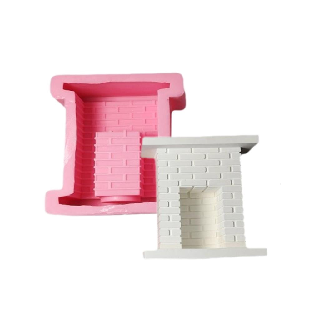 Osdhezcn Fireplaces Candle Holder Mold Silicone Mould Gypsum Resin Craft Molds Wedding