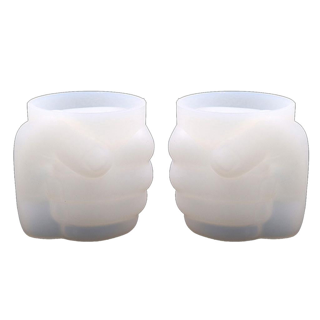 Osdhezcn Fist Pen Holder Epoxy Resin Mold Vase Flower Pot Silicone Mould DIY Crafts Makeup Brushes Storage Box Mold Home Decorations Casting Tools