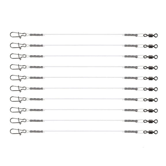 Osdhezcn Fluorocarbon Fishing Leader Fluorocarbon Leader Salt/Freshwater Fishing, Fluorocarbon Leader Line with Swivels and Snap