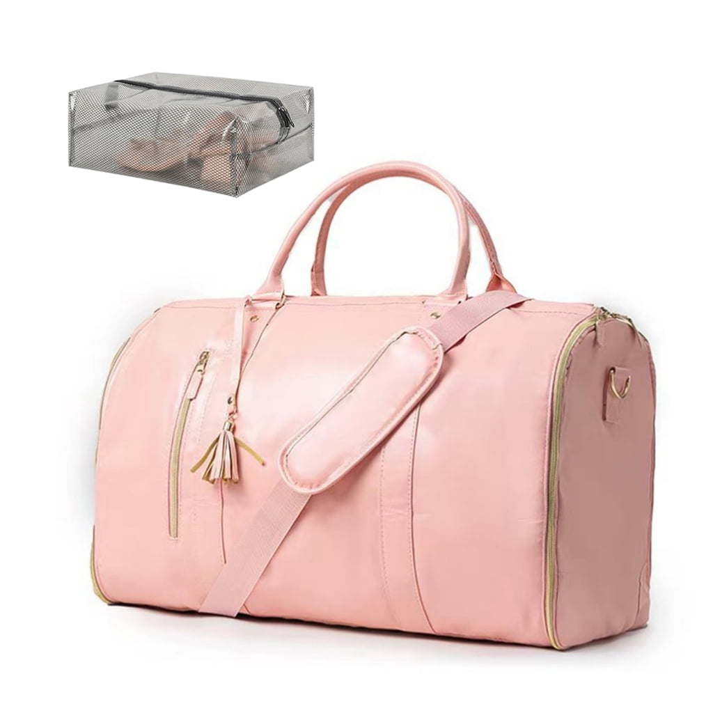 Osdhezcn Garment Bag with Shoulder Strap PU Folding Suit Bag for Man Women Travel Bag