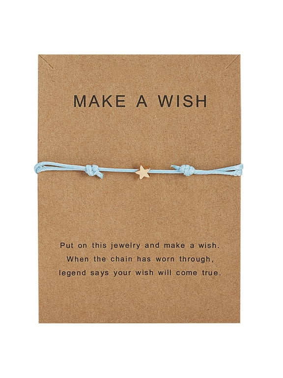 Good Luck for Wish Card Star Charm Bracelet Adjustable Wax Rope Bracelet Jewelry