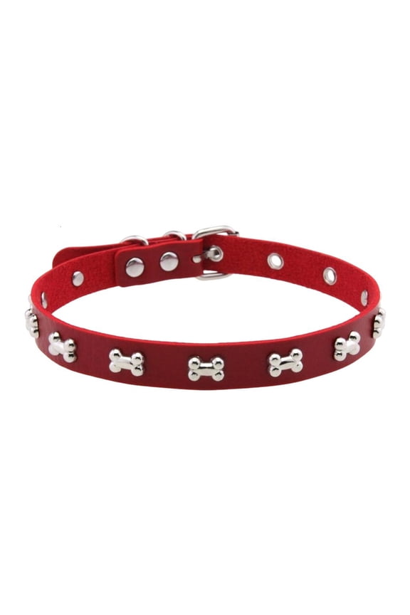 Gothic Punk Leather Necklace With Metal Studs Adjustable Closure Hip Hop Streetwear Jewelry For Rocker Street Style