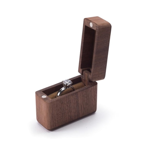 Osdhezcn Handcrafted Walnut Wood Jewelry Box for Wedding Ceremony Ring Storage Jewelry