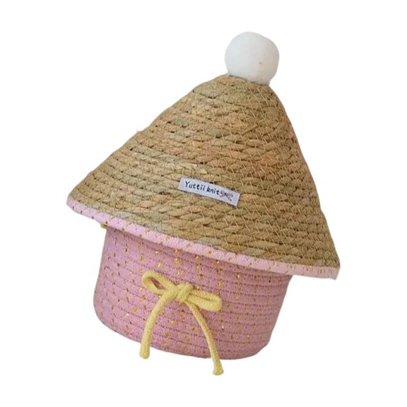 Osdhezcn Handwoven Cotton Storage Box for Snacks and Cosmetics Desktop Organization