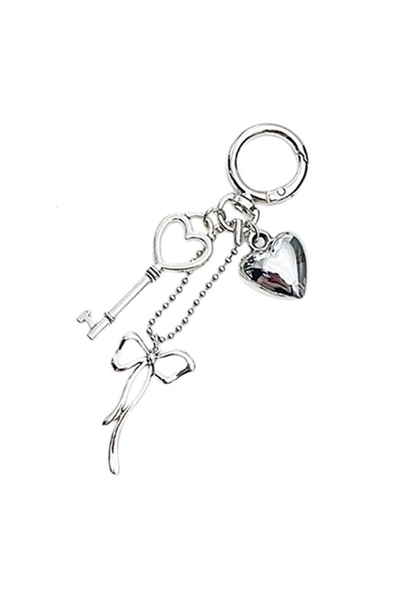 Heart Key Chain Bowknot Multifuntional Bag Accessory Love Key Pendant Metal Key Holder Bag Ornament Key Accessory