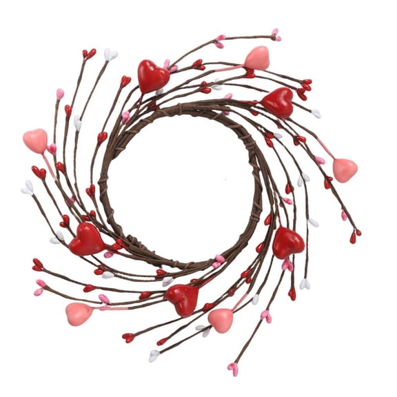 Osdhezcn Heart and Berries Candle Holders Rings Valentine Candle Rings Wreaths Gift