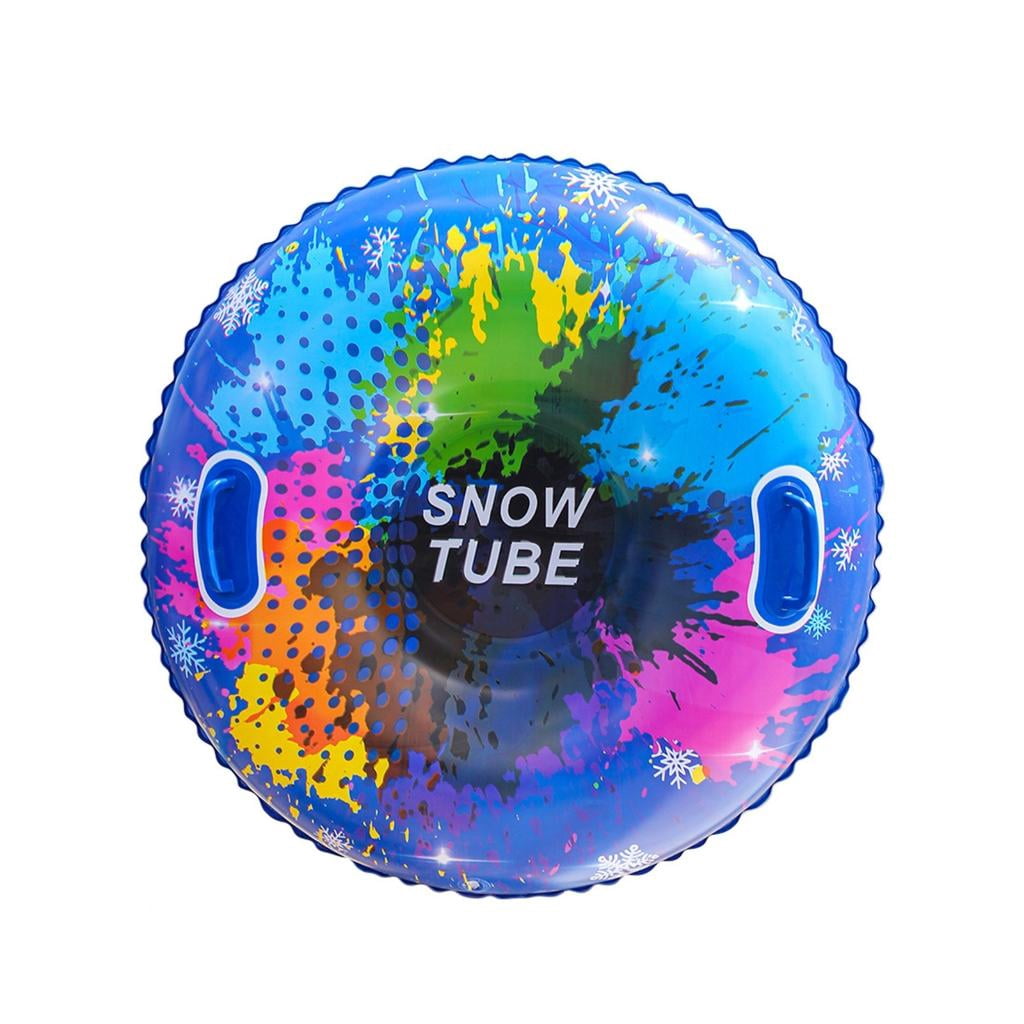 Osdhezcn Inflatable Snow Tube Sled with Handles Inflatable Ski Rings PVC Sledding Tube Protable Winter Snow Sledding Toy