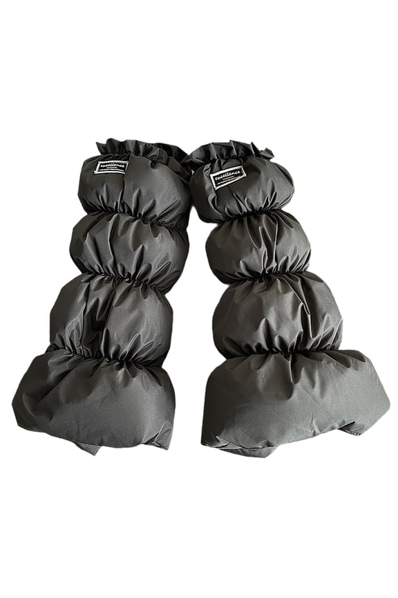 Osdhezcn Insulated Padded Leg Sleeves for Women Winter Warm Puffer Leg Warmers Letter Label Boot Cuffs Windproof Footless Socks