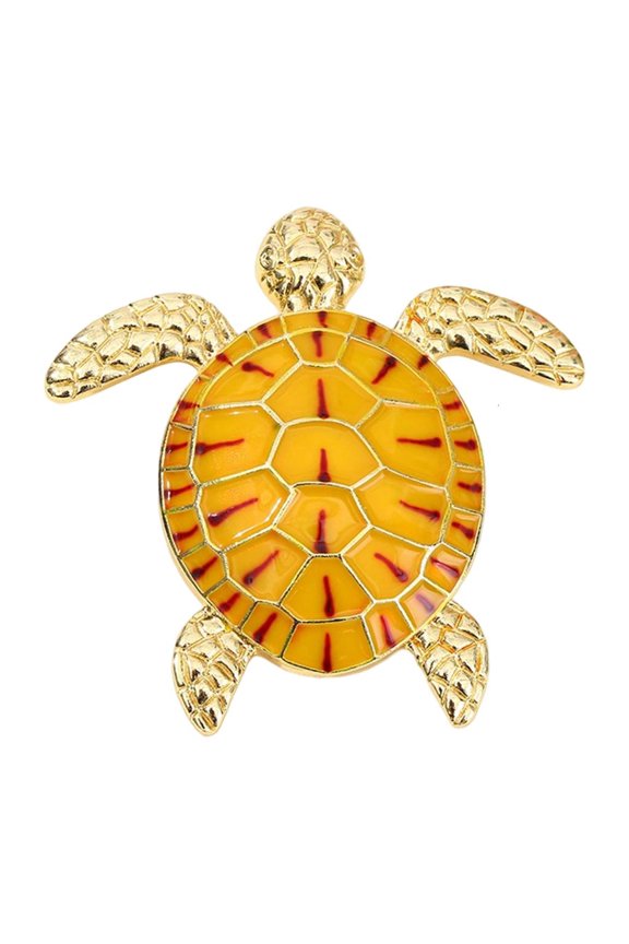 Intricate Carved Tortoise Pin Lightweight Badge Pin Jewelry Piece Brooch Gift For Birthdays Anniversaries