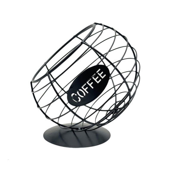 Osdhezcn Iron Art Obliques Mouth Basket Coffee Capsules Container for Kitchen Countertop