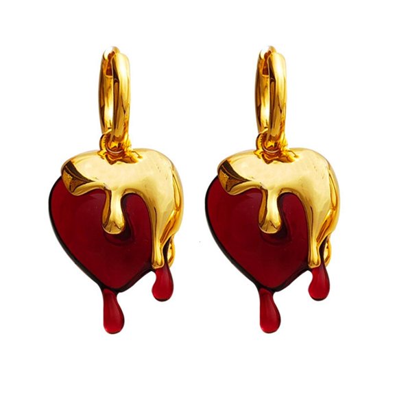 Osdhezcn Irregular Heart Hoop Earrings Heart Water Drop Dangle Earring Prom Party Jewelry